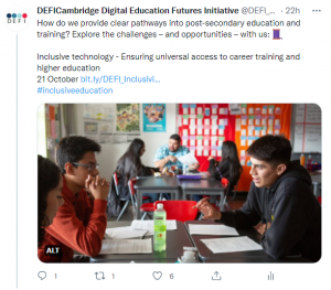 Screenshot of the tweet about this session